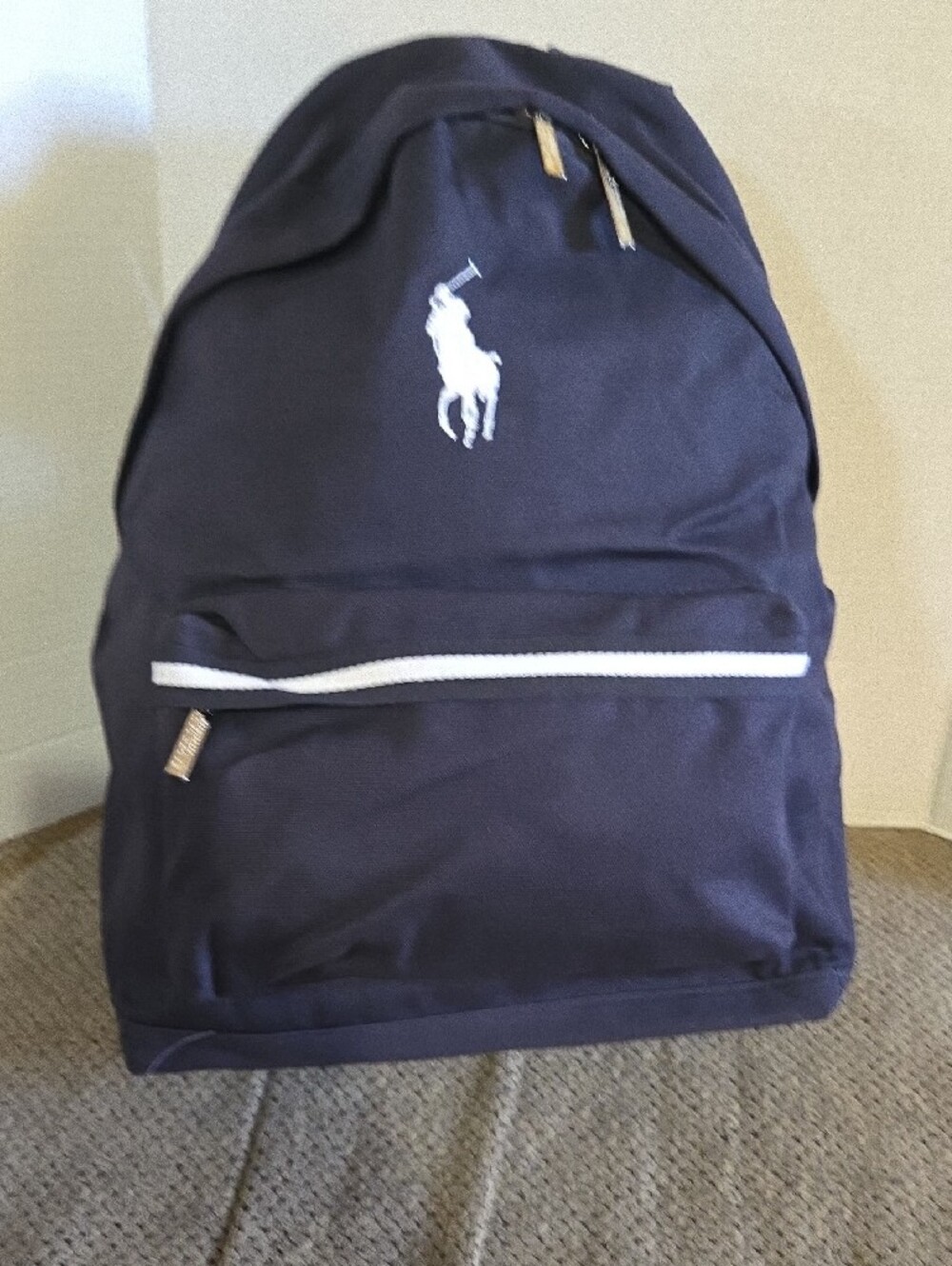 Polo by Ralph Lauren Navy Backpack Polo Player Logo Nwt Father Day Hiking Bag - Picture 8 of 11